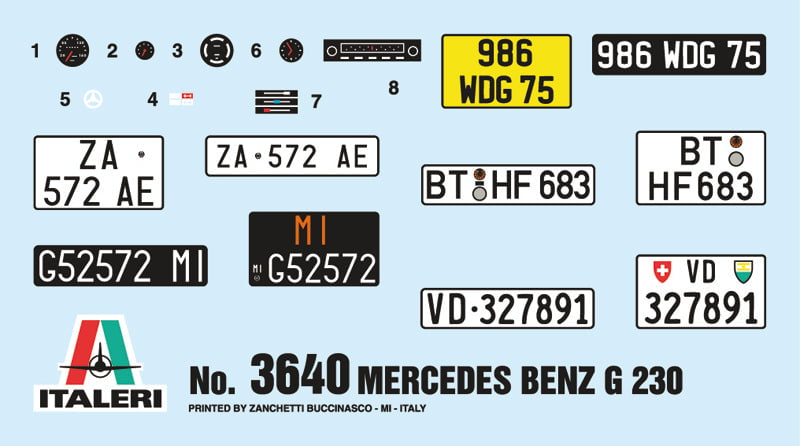 Italeri MODEL CARS Italeri 1/24 Mercedes Benz G230 SUV Kit