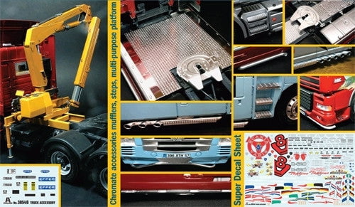 Italeri MODEL CARS Italeri 1/24 Truck Accessories Set II w/Pivoting Lifting Crane Kit