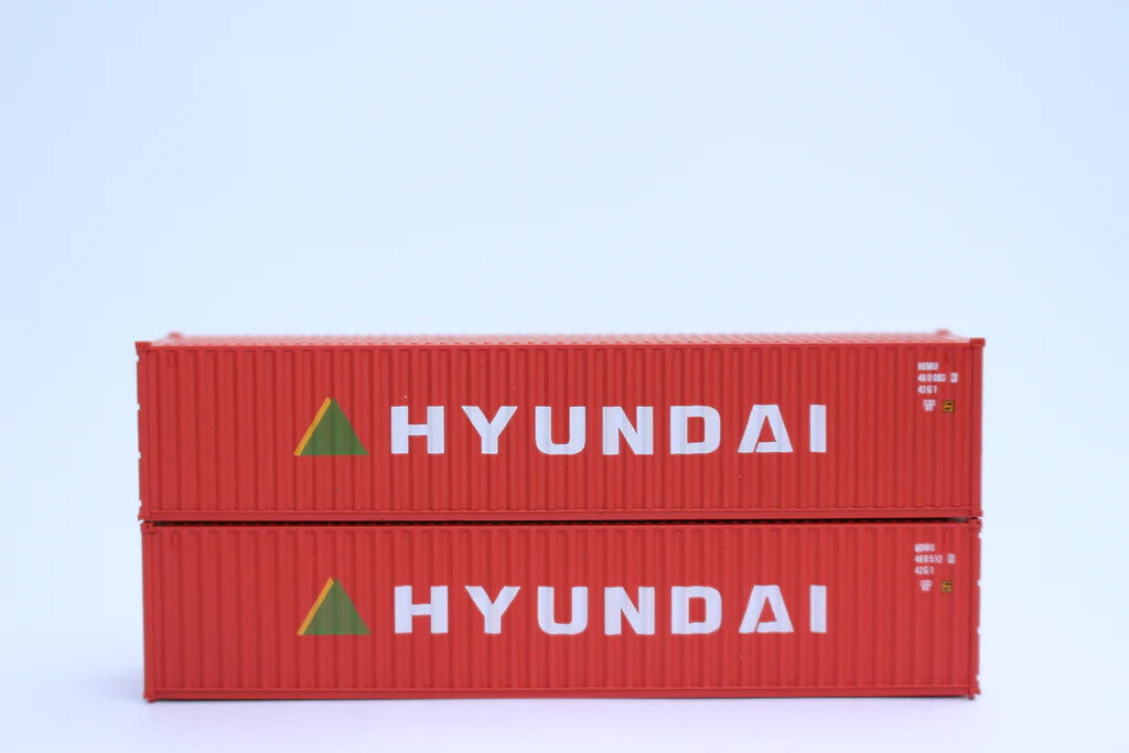 Jacksonville Terminal Company JTC MODEL TRAINS 405323 HYUNDAI 40' Standard Height 8'6 corrugated side steel container N Scale