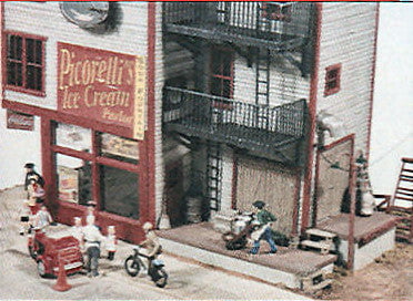 JL Innovative MODEL TRAINS JL Innovative Design HO Picorelli's Ice Cream Parlor Wooden Kit