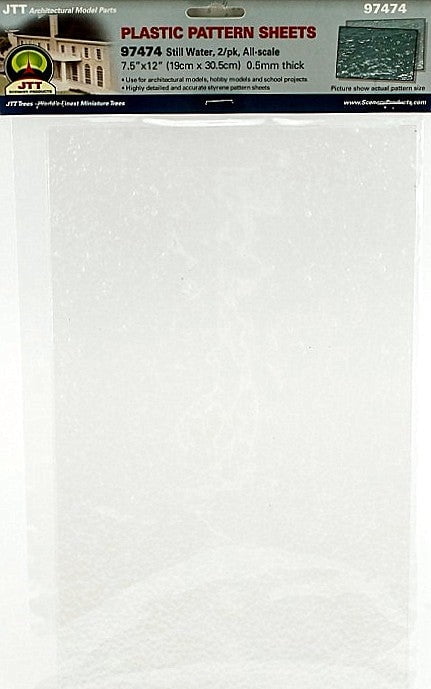 JTT Scenery Products Scenery JTT Scenery Products 97474 Plastic Pattern Sheets, Still Water (2)