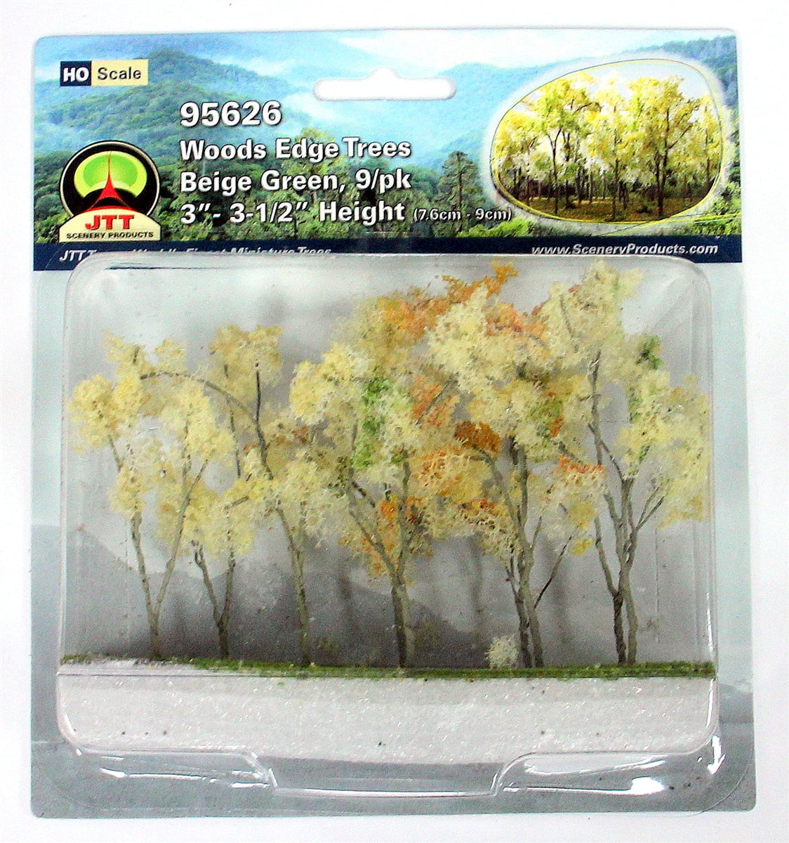 JTT Scenery Products Scenery JTT Scenery Products HO 95626 Beige Green Woods Edge Trees, 3" to 3.5" (9)