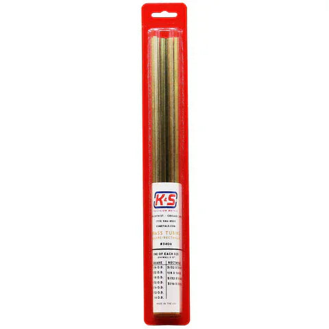 K&S Precision Metals K&S Precision Metals 3406 Brass Square & Rectangular Tube Assortment (11 Pieces)
