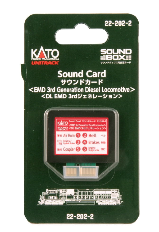 Kato DCC & Sound Kato HO/N 22202-2 Soundbox Sound Card, 3rd Generation EMD Diesel Sound Files (Card Fits Soundbox KAT-22101-1)