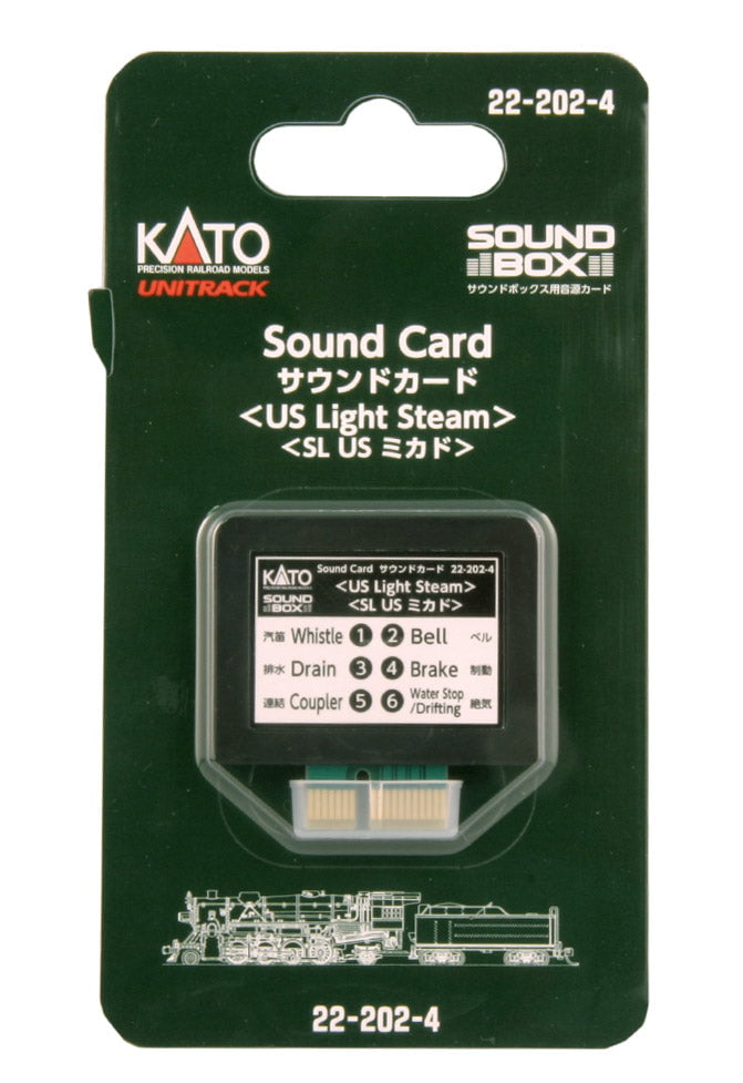 Kato DCC & Sound Kato HO/N 22202-4 Soundbox Sound Card, US Light Steam