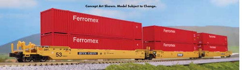 Kato Intermodal Kato N 106-6188 Gunderson MAXI-IV 3-Unit Well Car with 6 53' Containers, TTX DTTX #732335