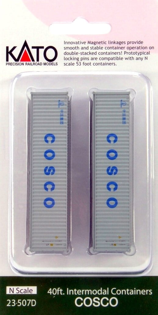 Kato Intermodal Kato N 23507D 40' Corrugated Container, Cosco (2-Pack)