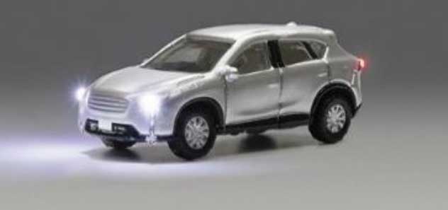 Kato Vehicles, Roads & Sidewalks Kato N 24-680B SUV with Just Plug Lighting, Assembled, Silver