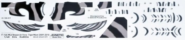 Kinetic MODEL AIRCRAFT Kinetic 1/48 F-16A TigerMeet 2009 (DACO Decal Design) Kit