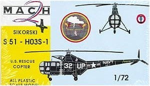 Mach-2 MODEL AIRPLANES Mach-2 1/72 Sikorsky S51HO3 S1 US Rescue Helicopter Kit