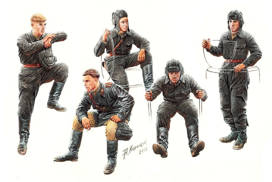 Master Box MILITARY MODEL Master Box Ltd 1/35 Soviet Tank Crew 1943-45 (5) Kit