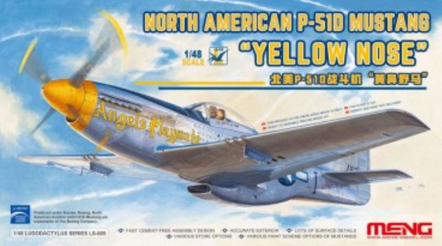 Meng MODEL AIRCRAFT Meng 1/48 P51D Mustang Yellow Nose Fighter Kit
