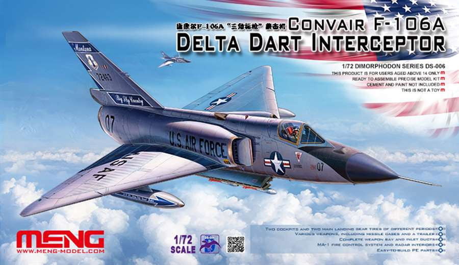 Meng MODEL AIRCRAFT Meng 1/72 F-106A Delta Dart Interceptor Kit