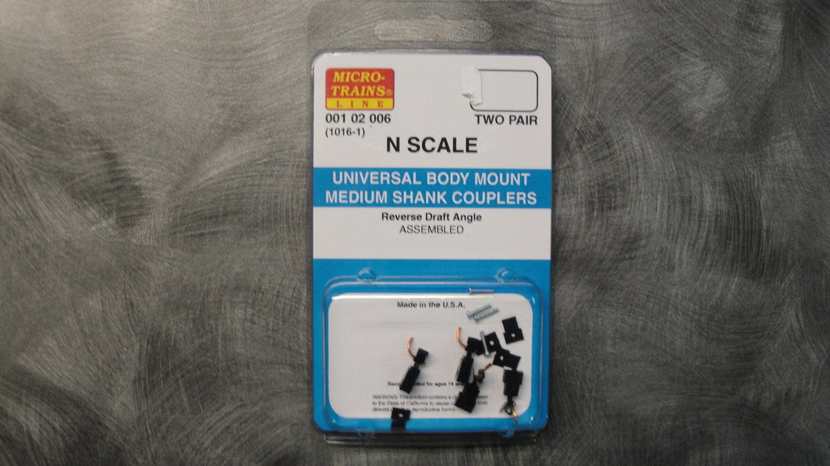 Micro Trains MICRO TRAINS / 001 02 006 UNIVERSAL BODY MOUNT MED SHANK COUPLERS- (1016-1) (SCALE=N)