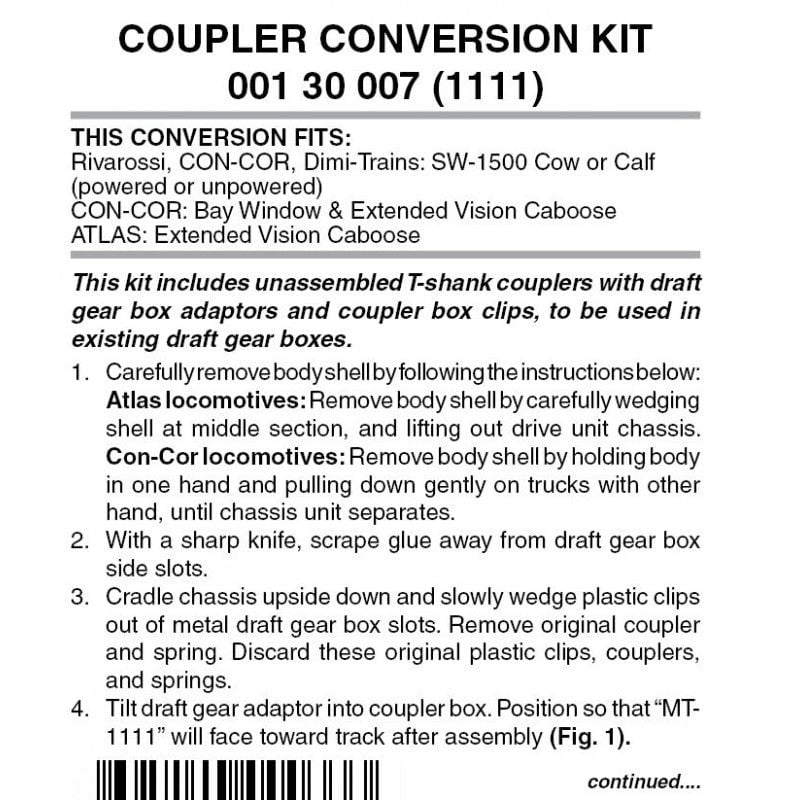 Micro Trains MICRO TRAINS / 001 30 007 COUPLER CONVERSION KIT (1111) (SCALE=N)