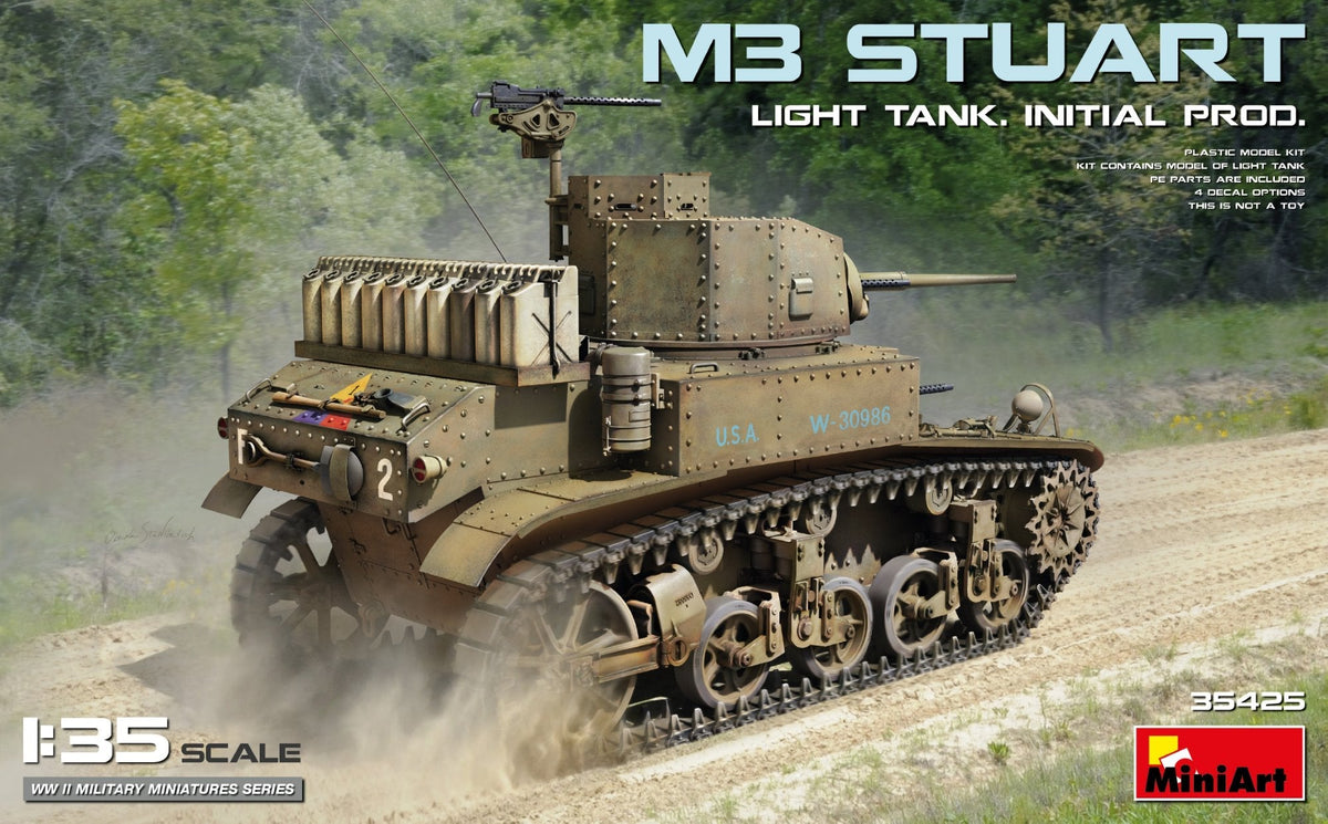MiniArt 1/35 (AFV) Armored Fighting Vehicle MiniArt 35425 1/35 M3 Stuart Light Tank Initial Model Kit