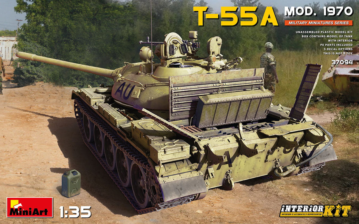 MiniArt 1/35 (AFV) Armored Fighting Vehicle MiniArt 37094 1/35 Soviet T55A Mod 1970 Tank w Interior Model Kit