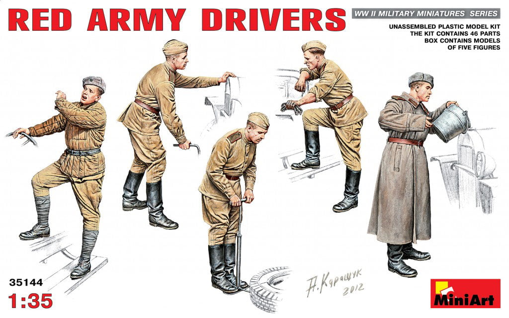 MiniArt 1/35 Figures MiniArt 35144 1/35 Red Army Drivers Figures Model Kit