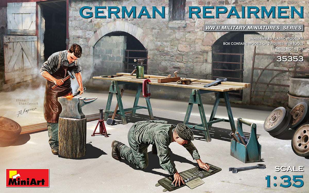 MiniArt 1/35 Figures MiniArt 35353 1/35 German Repairmen with Tools Figures Model Kit