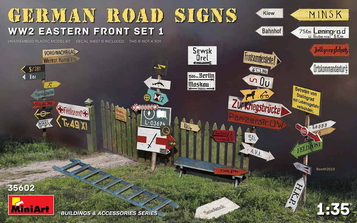 MiniArt 1/35 Scene Details MiniArt 35602 1/35 German Road Signs WW2 (Eastern Front Model Set 1) Kit