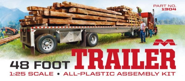 Moebius MODEL CARS Moebius 1/25 48' Flatbed Trailer w/Cambered Deck Kit