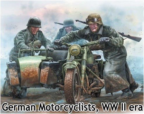 Master Box MILITARY MODEL Master Box Ltd 1/35 German Motorcyclists WWII Era (4) Kit
