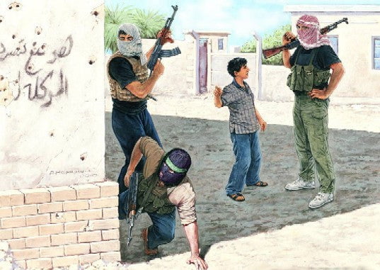 Master Box MILITARY MODEL Master Box Ltd 1/35 Insurgents w/Guns & Civilian Iraq Set #2 (4) Kit
