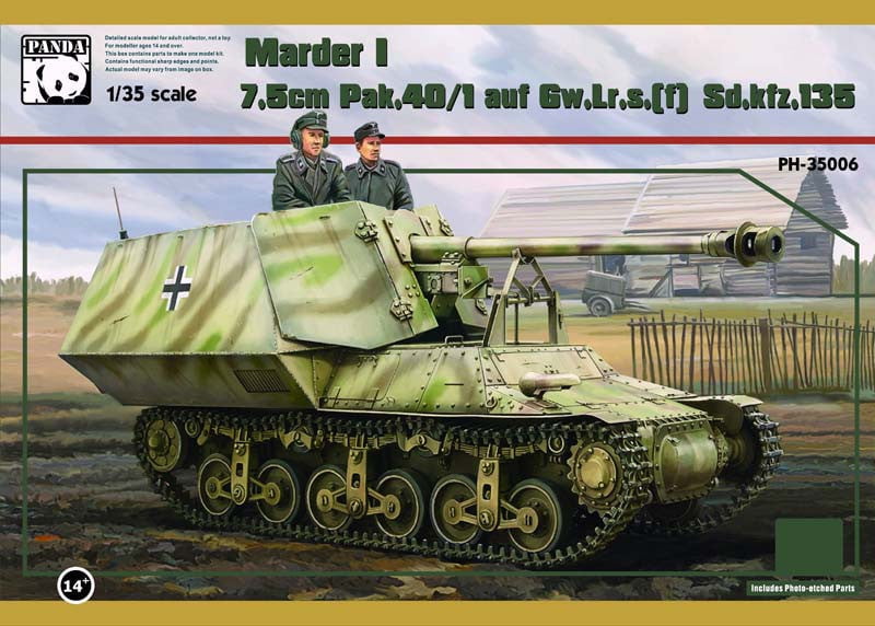 Panda Hobby MILITARY MODEL Panda Hobby 1/35 Marder I 7.5cm Pak 40/1 on GW LrS(f) SdKfz 135 Tank Destroyer Kit