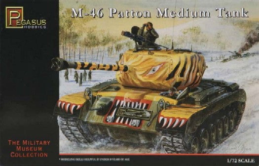 Pegasus MILITARY MODEL Pegasus Military 1/72 M46 Med Patton Korean War Tank Kit
