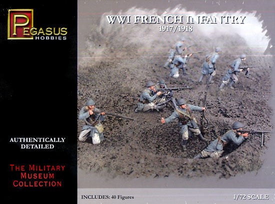 Pegasus MILITARY MODEL Pegasus Military 1/72 WWI French Infantry 1917-18 (40)