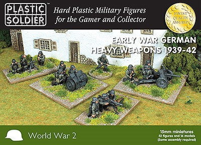 Plastic Soldier WARGAMING Plastic Soldier 15mm Early War German Infantry (52) w/Heavy Weapons 1939-42 Kit