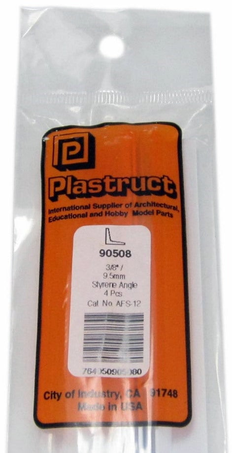 Plastruct Supplies Plastruct 90508 AFS-12 Fineline Angle, 3/8" (4)