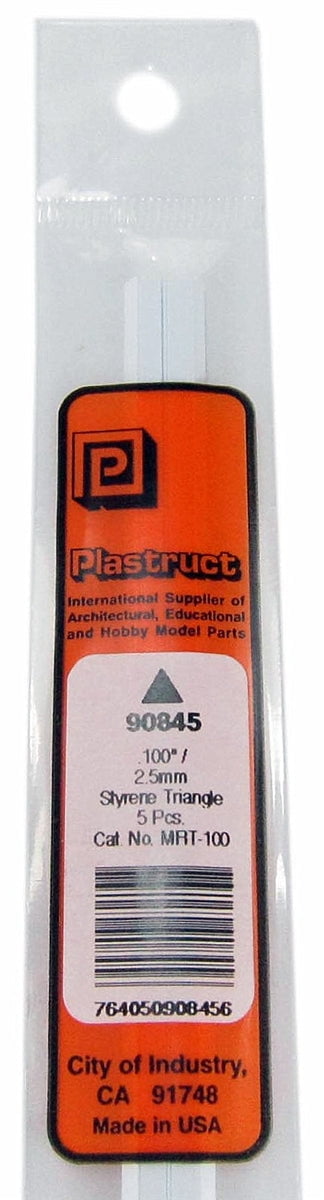 Plastruct Supplies Plastruct 90845 MRT-100 Solid Styrene Triangular Rod, .100" (5) (d)