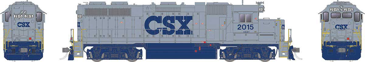 Rapido Rapido 38510 EMD GP38 CSX #2039 (solid gray, blue lettering) with DCC & Sound HO Scale