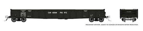 Rapido Rapido 50051A CP - Canadian Pacific #341707 (As-Delivered, black) 52' 6" Canadian Mill Gondola HO Scale