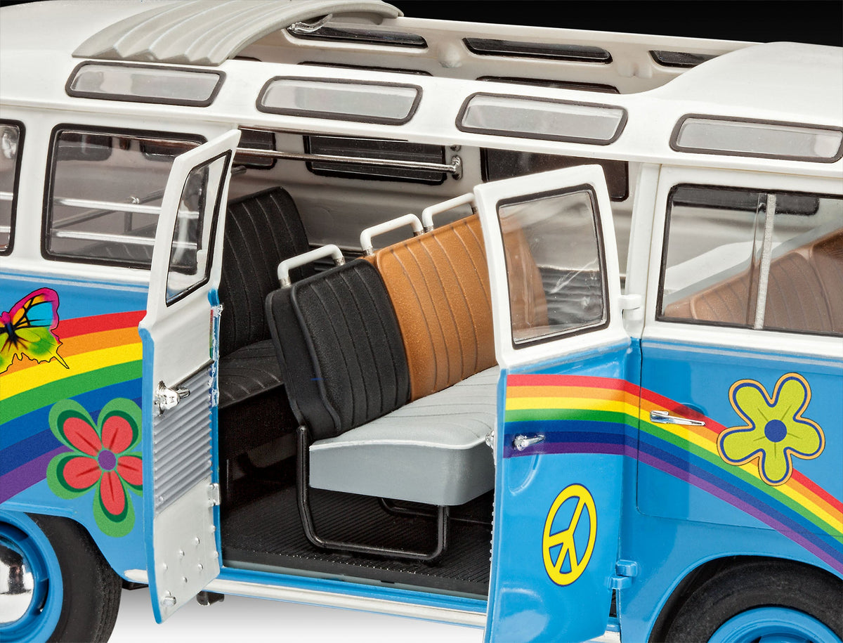 Revell Germany MODEL CARS Revell Germany 1/24 VW T1 Samba Flower Power Bus Kit