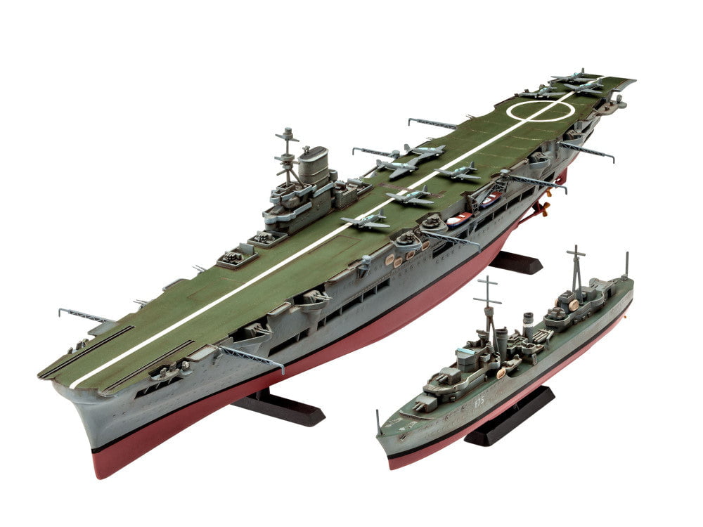 Revell Germany MODEL SHIPS Revell Germany 1/720 HMS Ark Royal/Tribal Class Destroyer Kit