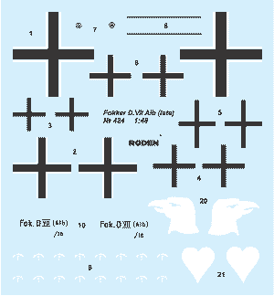 Roden MODEL AIRPLANES Roden 1/48 Fokker D VII (ALB Late) WWI German BiPlane Fighter Kit