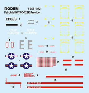 Roden MODEL AIRPLANES Roden 1/72 Fairchild NC/AC123K Black Spot Aircraft Kit