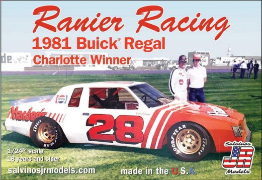 Salvinos MODEL CARS Salvinos Jr. 1/24 Ranier Racing Bobby Allison 1981 #28 Buick Regal Charlotte Winner Race Car Kit