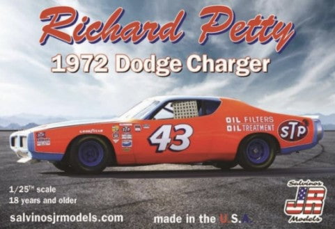 Salvinos MODEL CARS Salvinos Jr. 1/25 Richard Petty #43 1972 Dodge Charger Race Car Kit