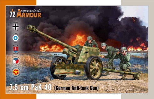Special Hobby MILITARY MODEL Special Hobby Military 1/72 7.5cm PaK40 German Anti-Tank Gun Kit