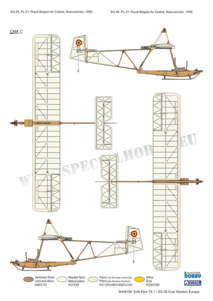 Special Hobby MODEL AIRCRAFT Special Hobby Aircraft 1/48 EoN Eton TX1/SG38 Trainer Glider over Western Europe (New Tool) Kit