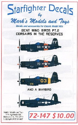 Starfighter Decals DECALS Starfighter Decals 1/72 Corsairs in the Reserves Bent Wing Birds Pt.2 & A Warbird