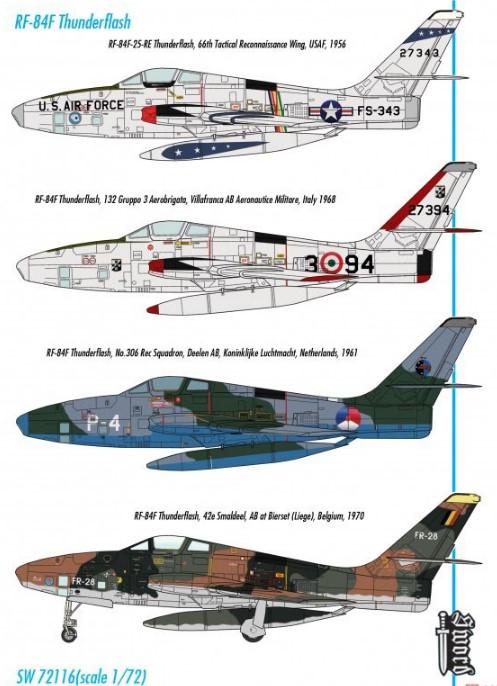 Sword MODEL AIRCRAFT Sword Aircraft 1/72 RF84F Thunderflash Aircraft Kit