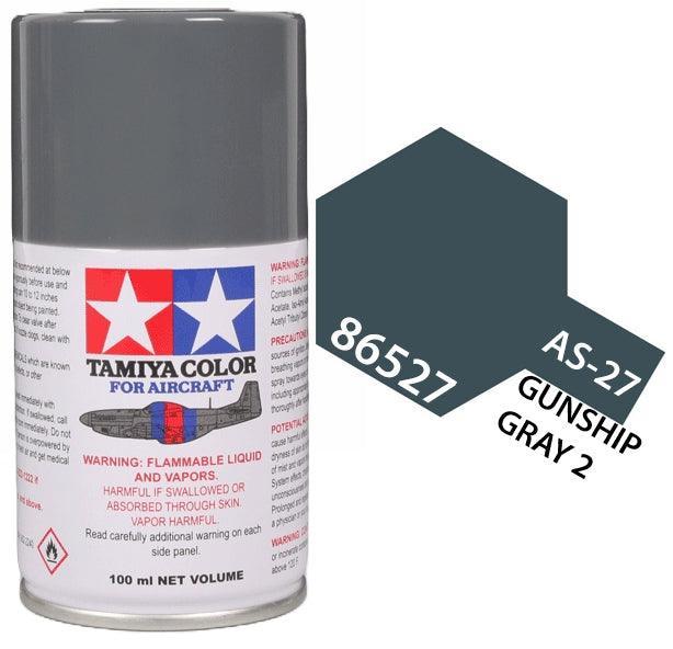 Tamiya Paint Tamiya 86527 AS-27 Gunship Gray 2 Aircraft Lacquer Spray Paint 100ml
