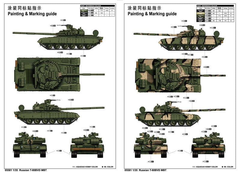 Trumpeter MILITARY MODEL Trumpeter 1/35 Russian T80BVD Main Battle Tank Kit