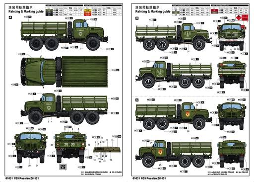 Trumpeter MILITARY MODEL Trumpeter 1/35 Russian Zil131 Military Truck w/Stake Body Kit