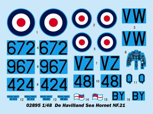 Trumpeter MODEL AIRPLANES Trumpeter 1/48 DeHavilland Sea Hornet NF21 Fighter Kit
