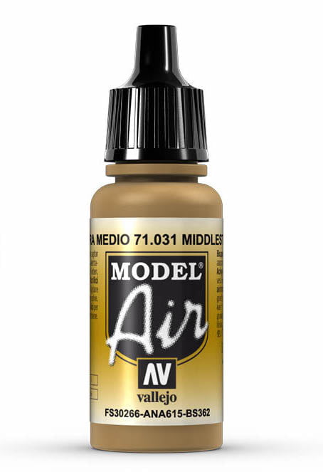 Vallejo Paint - Acrylic Vallejo 71.031 Middle Stone Model Air 17ml Bottle